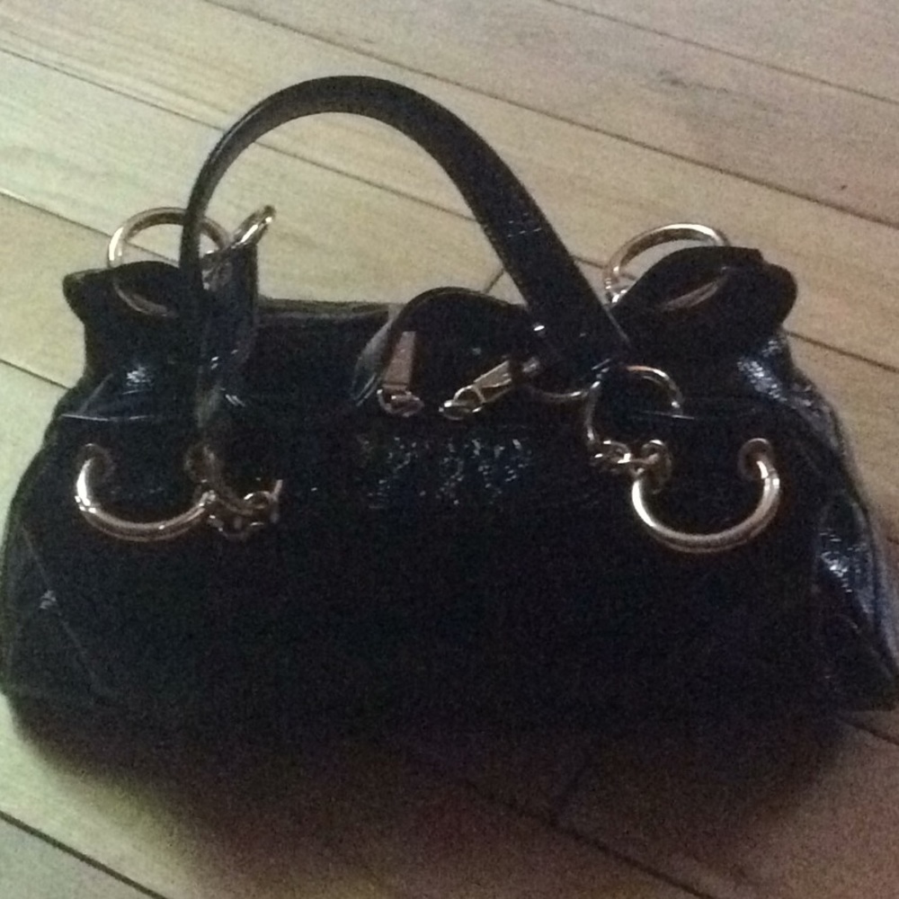 Hobo International black patent leather satchel